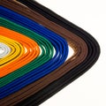 Colored belts in martial arts, and a part of judo uniform Royalty Free Stock Photo