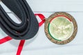 Colored belts in martial arts, and a part of judo uniform