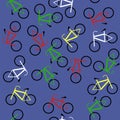 Colored Bicycles Silhouettes Seamless Pattern