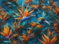 Colored bird of paradise. Generated with AI