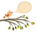 Colored bird and speech bubble Royalty Free Stock Photo
