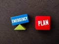 Colored block with text EMERGENCY PLAN Royalty Free Stock Photo