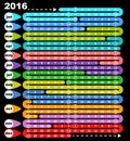Colored board game calendar 2016