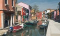 Colored boats and houses in Burano Royalty Free Stock Photo