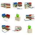 Colored book tower with apple Royalty Free Stock Photo
