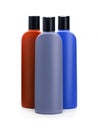 Colored bottles for packaging shampoos, balms, gels.