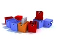 Colored boxes for the office Royalty Free Stock Photo