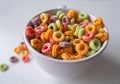 Colored Breakfast Cereal Bowl Royalty Free Stock Photo