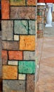 Colored brick columns