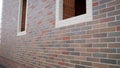 Brick house under construction. Colored brick house under construction. Brick house construction Royalty Free Stock Photo