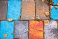 Colored brick texture