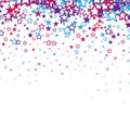 Falling colored stars, colored confetti in the form of stars on a white background, design element Royalty Free Stock Photo