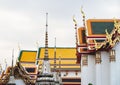 Colored bright roofs of Wat Pho, Bangkok, Thailand Royalty Free Stock Photo