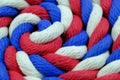 Colored bright rope twisted in a spiral for background