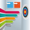 Colored Broken Arrows Target Infographic Royalty Free Stock Photo
