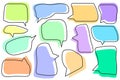 Colored bubble messages in modern style. Dialog, chat speech bubble. Vector illustration. stock image.