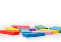 Colored building blocks of wood