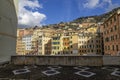 Colored buildings in the town of Camogli, Genoa province, Italy Royalty Free Stock Photo
