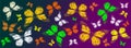 Colored butterflies flying on colored background- Facebook cover Royalty Free Stock Photo