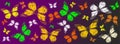 Colored butterflies flying on colored background- Facebook cover Royalty Free Stock Photo