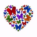 Colored Butterfly Heart