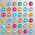 36 Colored Buttons Arrows Circles Royalty Free Stock Photo