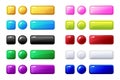 Colored buttons, Big set for Game or web design element,