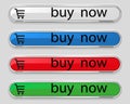 Colored buttons with text buy now Royalty Free Stock Photo