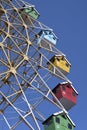 Colored cabins on a big Ferris wheel