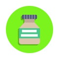 colored cachet in green badge icon. Element of science and laboratory for mobile concept and web apps. Detailed cachet icon