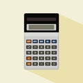 Colored calculator icon isolated on color background. Vector illustration. Electronic calculator with shadow in flat style.