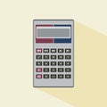 Colored calculator icon isolated on color background. Vector illustration. Electronic calculator with shadow in flat style.