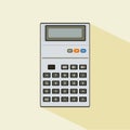 Colored calculator icon isolated on color background. Vector illustration. Electronic calculator with shadow in flat style.