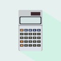 Colored calculator icon isolated on color background. Vector illustration. Electronic calculator with shadow in flat style.