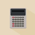 Colored calculator icon isolated on color background. Vector illustration. Electronic calculator with shadow in flat style.