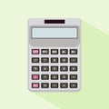 Colored calculator icon isolated on color background. Vector illustration. Electronic calculator with shadow in flat style.