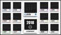 2018 colored calendar mockup in realistic photo frame with shadow