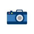 Colored camera icon in flat style