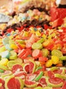 Colored candies in the piles Royalty Free Stock Photo