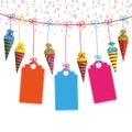 Colored Candy Cones Line 3 Price Stickers Letters