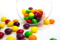 Colorful caramel candy on white background