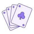 Colored Card Game Icon.