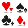 Colored card suit icon vector, playing cards symbols - vector