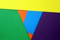 Colored cardboard scattered on the table. turned out geometric shapes Royalty Free Stock Photo