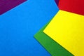 Colored cardboard scattered on the table. turned out geometric shapes Royalty Free Stock Photo