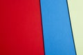 Colored cardboards background in red blue green tone. Copy space