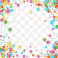 Colored Carnaval Confetti Background with Geometric Shapes Royalty Free Stock Photo