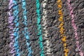 Chalk lines on asphalt