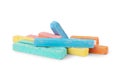 Colored chalks isolated on white background Royalty Free Stock Photo