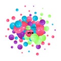 Colored chaotic splash of balloons. Decor element. eps 10